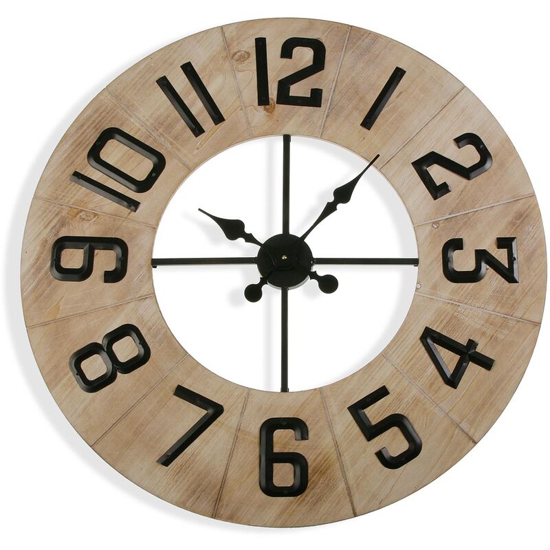 

Richard Reloj de Pared Silencioso Decorativo, 76x5x76cm - Marrón - Versa