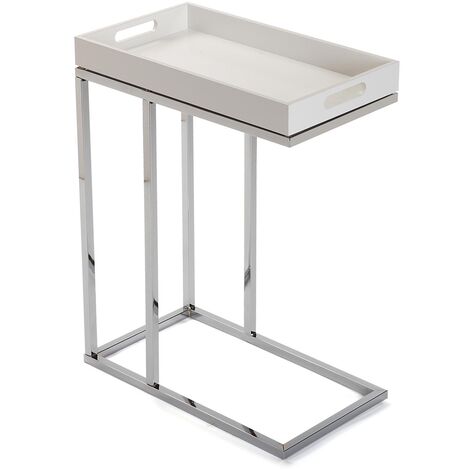 Versa Sally Beistelltisch, Moderner, niedriger Tisch , 61x26x46cm - Weiß