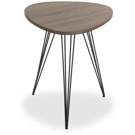 Versa Seatle Beistelltisch, Moderner, niedriger Tisch , 60x50x50cm - Braun und Schwarz
