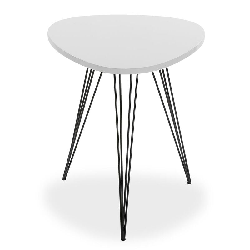 

Versa - Seatle Mesa Auxiliar. Moderna Mesilla Baja, 60x50x50cm - Blanco y Negro