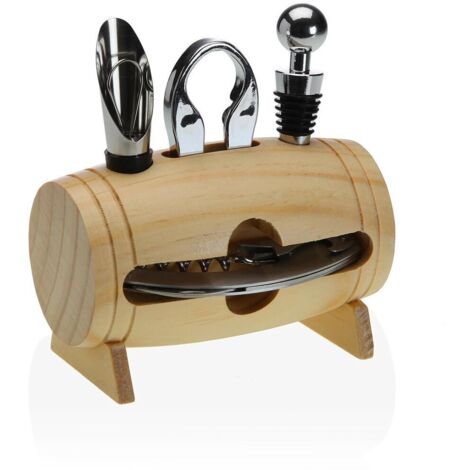 Versa Set Vino a Forma di Barile H 15 Cm 7 x 13,5 Cm Acciaio