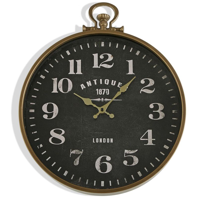 

Sunshine Reloj de Pared Silencioso Decorativo, 49,5x6x40cm - Negro - Versa