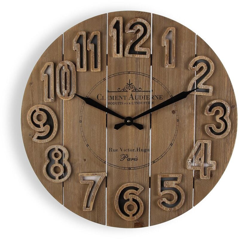 

Tanbar Reloj de Pared Silencioso Decorativo, 60x6x60cm - Marrón - Versa