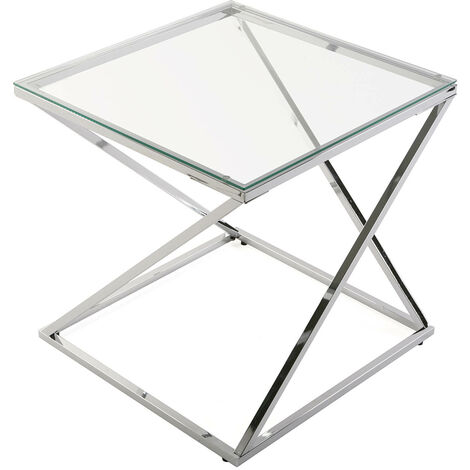 Versa Trento Beistelltisch, Moderner, niedriger Tisch , 51x51x51cm - Gold