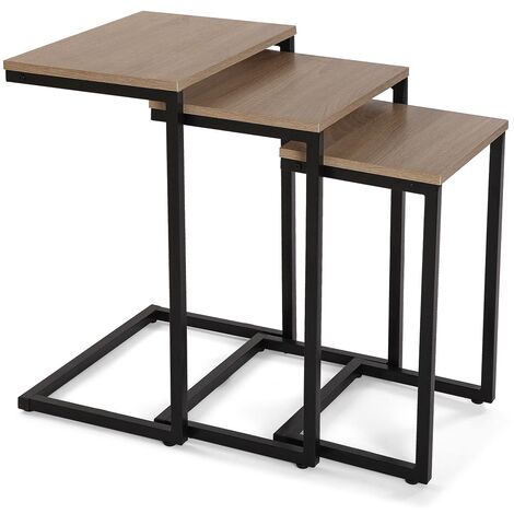 Versa Trixie Beistelltisch, Moderner, niedriger Tisch , 60x30x46cm - Braun und Schwarz