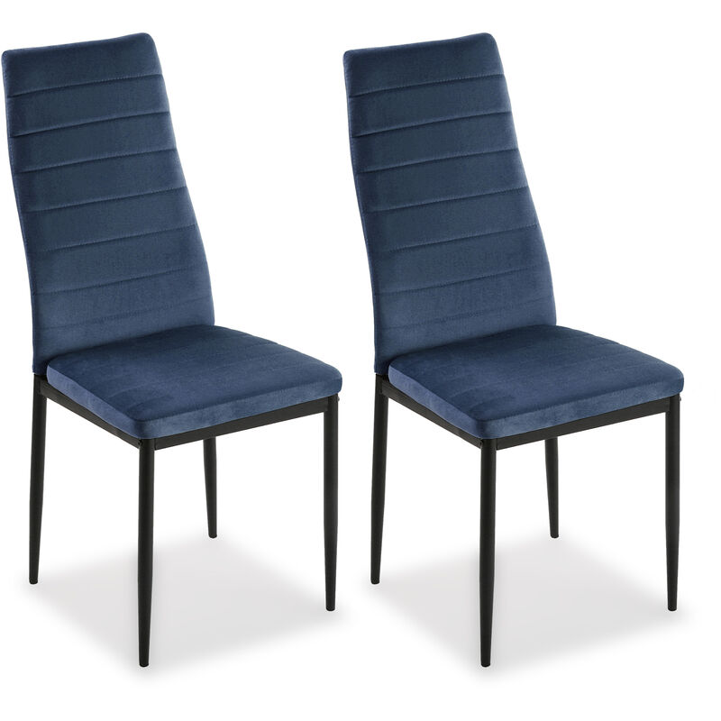 

Valentyna Set de 2 Sillas de comedor, 96x53x43cm - Azul - Versa