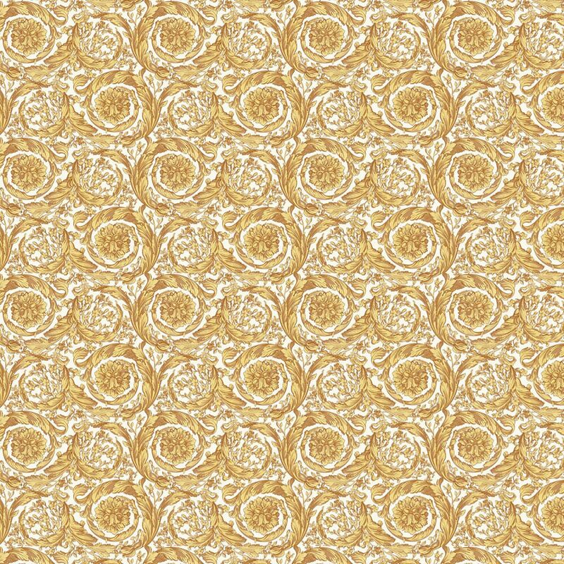 Wallpaper Baroque Damask Floral Black Gold Paste Wall Vinyl Textured - Versace