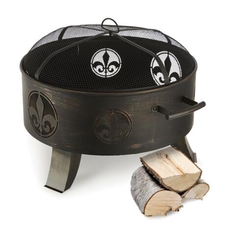 Versailles Braséro jardin chauffage exterieur barbecue Ø 60 cm acier -
