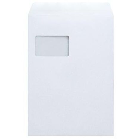 Versandtasche DIN C4 229 x 324 mm (B x H) mit Fenster 90g/m² mit Haftklebung Papier weiß 25 St./Pack.