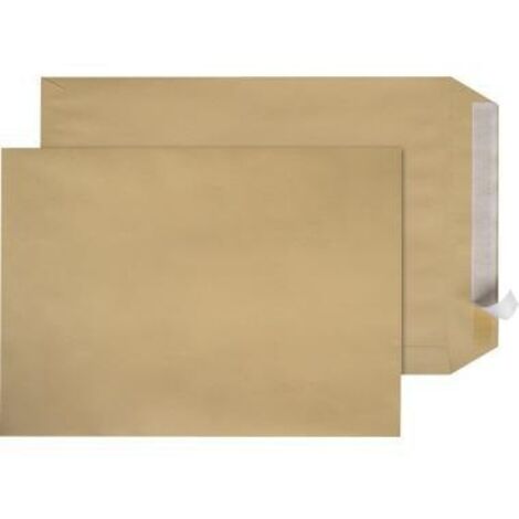 Versandtasche DIN C4 229 x 324 mm (B x H) ohne Fenster 90g/m² mit Haftklebung natronbraun 25 St./Pack.