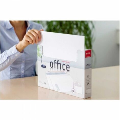 Versandtasche Office DIN C4 324 x 229 mm (B x H) mit Fenster 120g/m² mit Haftklebung Papier hochweiß 50 St./Pack.
