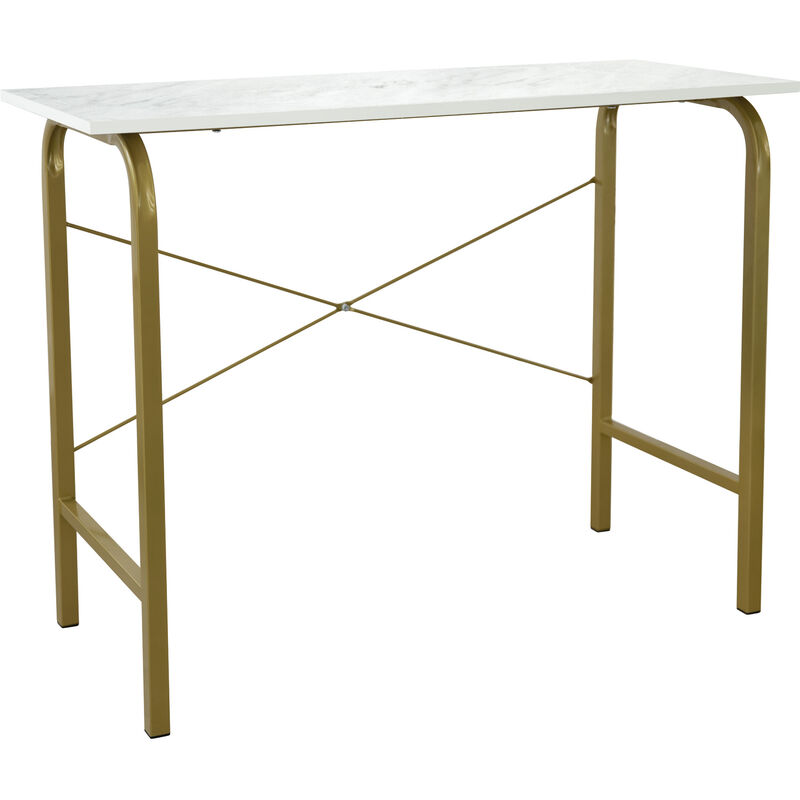 Teamson Home - 40' Table De Bureau à Domicile Avec Plateau En Faux Marbre Et Cadre En Laiton VNF-00092 Teamson Home - 40' Table De Bureau à Domicile Avec Plateau En Faux Marbre Et Cadre En Laiton VNF-00092