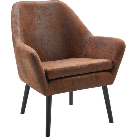 main image of "Versanora Accent Arm Chair Midcentury Design Divano Brown VNF-00033AF-UK"