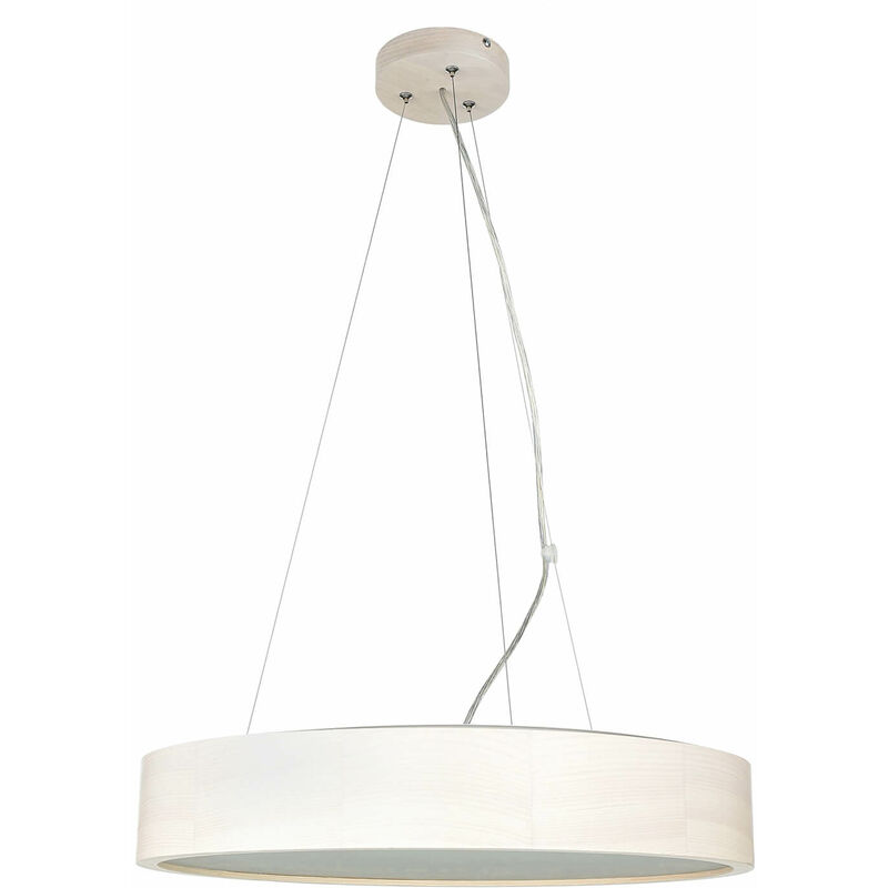 Image of Licht-erlebnisse - Versatile lampada a sospensione arbaro Tavolo da pranzo rotondo in legno - Legno imbiancato