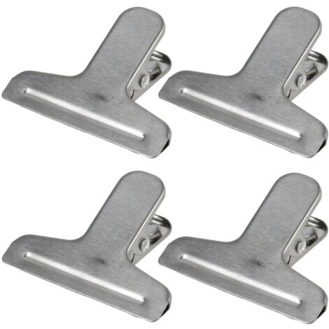 Verschlussklammern 4 Stück mit Magnet aus Metall Verschlussclips Kühlschrankmagnet Fotoklammer Fotoklemme Bilderklammer