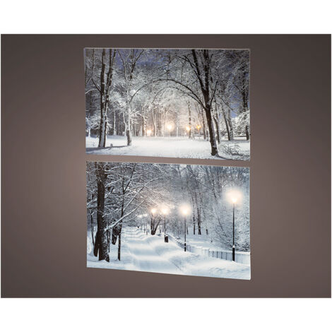 Verschneite Landschaften led Bild 58x1,5x38cm 6 leds 2 sortierte Modelle