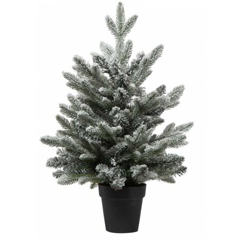 Verschneiter Weihnachtsbaum aus PE Real Touch + Flock h 60 cm