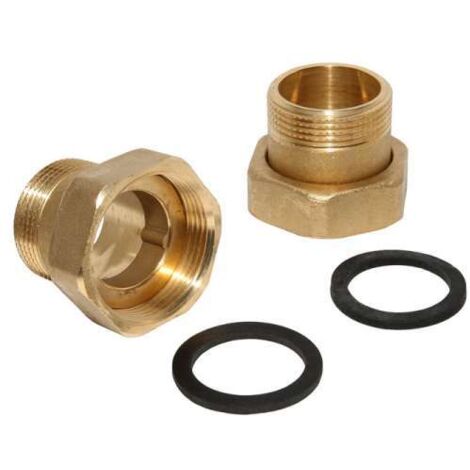 Verschraubung DN32 Verschraubungssatz Anschlussverschraubung G 1 1/4'' x 1'' AG messing flachdichten