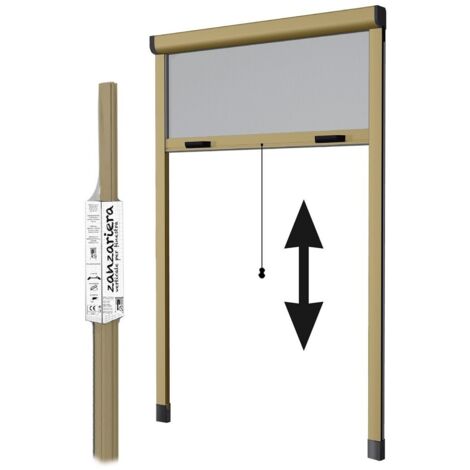 VERSENKBARES VERTIKALES INSEKTENSCHUTZGITTER 140X170 MIT BRONZEFARBENE KUPPLUNG MADE IN ITALY