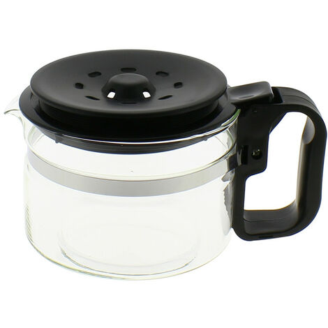 Verseuse couleur noire avec couvercle adaptable 9-12 T  A02BLACK pour Cafetière - Expresso broyeur BRAUN, CHROMEX, DELONGHI, DILEM, ESSENTIEL B, FIRSTLINE, KAISUI, PHILIPS, PROLINE, SELECLINE, SEVERIN