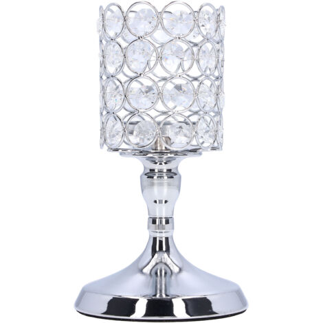Versilberter Kristallkerzenhalter, elegantes und robustes, skulpturales Design für Teelichter