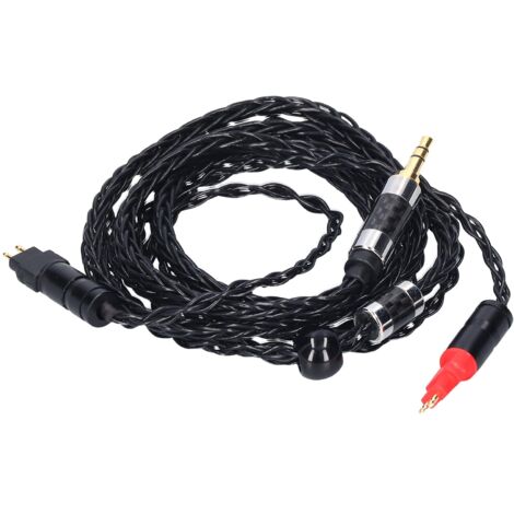 Versilbertes OCC-8-adriges Audiokabel für Sennheiser HD600 und HD580, Doppelnadel, 3,5-mm-Stereo-Klinkenstecker