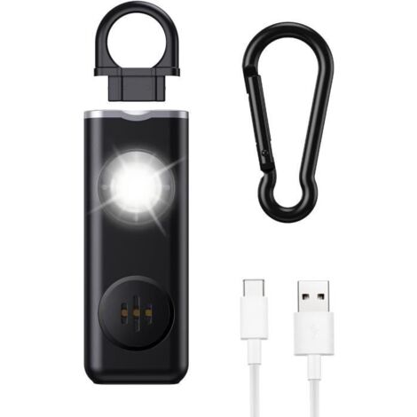 Version m à niveau - Alarme personnelle - Porte-clés avec signal stroboscopique LED - Alarme panique de 130 dB - Alarme de séc[186]