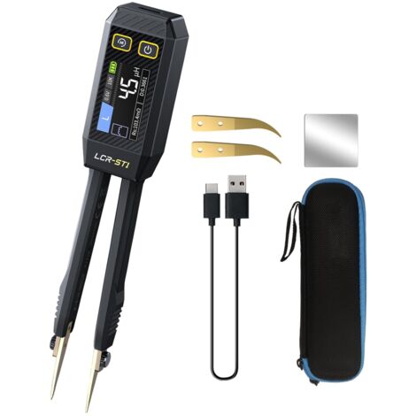 Versión mejorada del medidor LCR-ST1 Mini Smart LCR, probador SMD, medidor ESR: herramienta de medición de resistencia, capacitancia, inductancia, continuidad y diodos de 100 Hz, 1 kHz y 10 kHz.