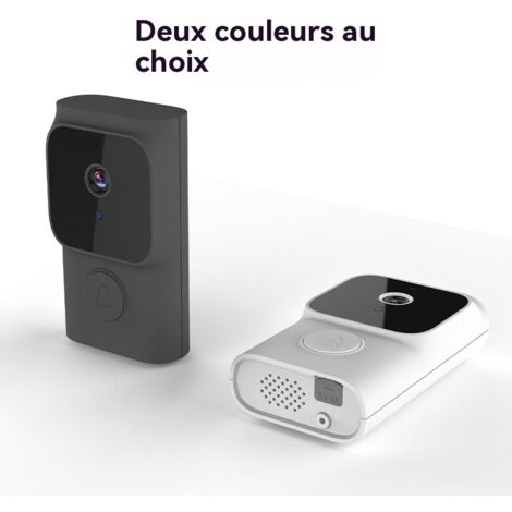 Version noire : Nouvelle sonnette vidéo intelligente, caméra de surveillance WiFi HD avec interphone vocal et vision nocturne infrarouge pour la sécurité domestique