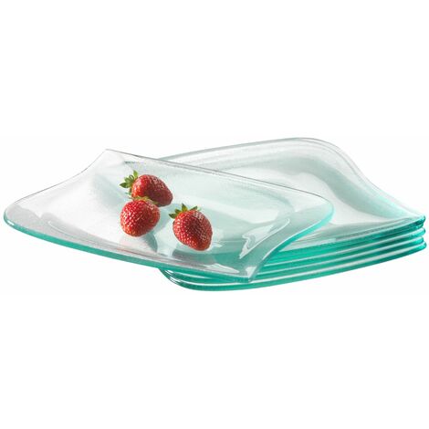 Verso La Musica 922263 Set 6 Piatti da Dessert in Vetro 21x20 cm [Importato]
