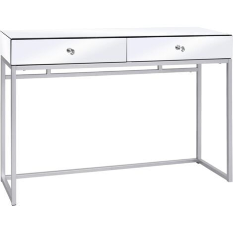 Verspiegelter Konsolentisch aus Stahl und Glas 107x33x77 cm