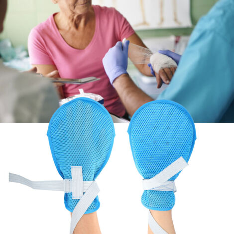 Verstärkter Schutzhandschuh mit fixierten Fingern, blau