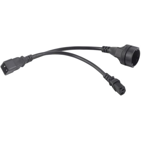 Verstärktes IEC320 C13-C20 Y-Splitterkabel mit flammhemmendem PVC-Mantel für sichere Mehrfachverbindungen