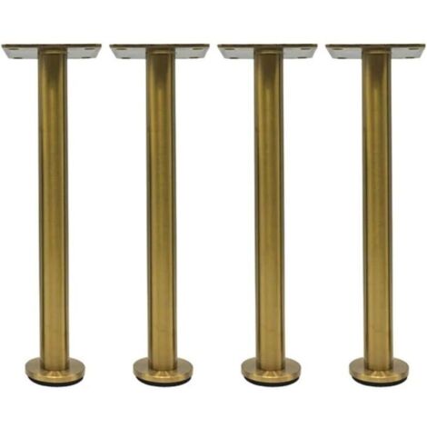 Verstellbare 25 cm lange Sofabeine aus Edelstahl, Metall-Schrankbeine mit schwarzer Halterung, 4er-Set Möbelbeine