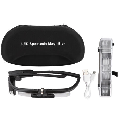 Verstellbare 4,5-fache LED-Lesebrille mit Vergrößerung für Bücher und Zeitungen