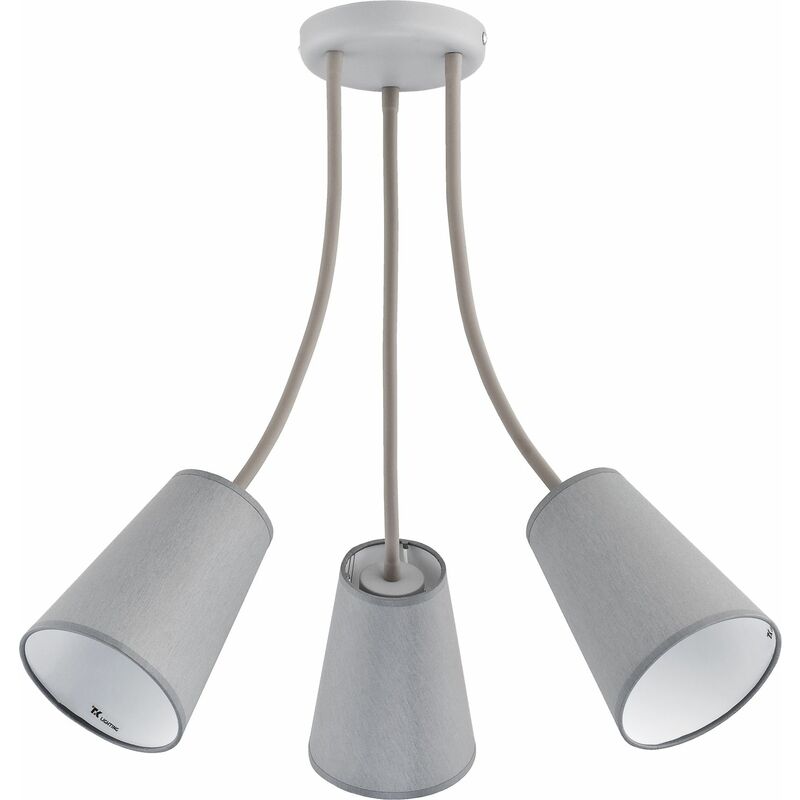 Lichterlebnisse - Verstellbare Deckenleuchte Metall in Grau Wohnzimmer - Grau, Weiß