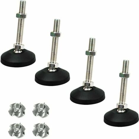 JALLERIA Verstellbare Füße, 4 Stück, verstellbare Füße, M8, verstellbare Füße für Möbel, Metall-Möbelbeine, höhenverstellbare Füße, Einstellschraube für Möbelfüße mit Krallenmutter