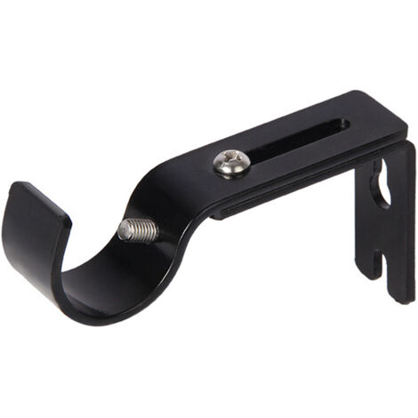 Verstellbare Gardinenstangenhalterung mit 8 Schrauben, ausziehbare Gardinenstangen-Wandhalterung aus Edelstahl, 4 Stück, schwarz, 8,8 – 11,5 x 2 x 4,6 cm