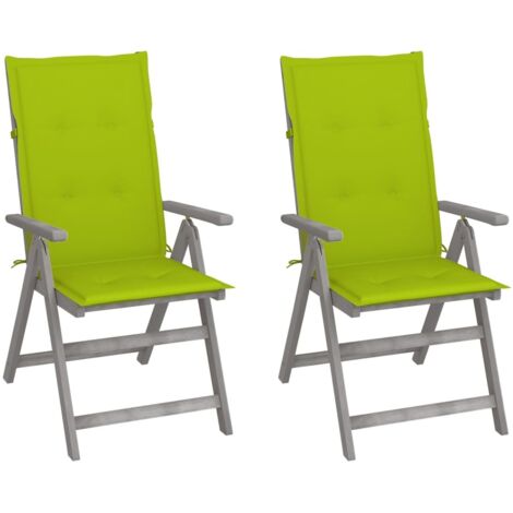 Verstellbare Gartenstühle 2 Stk. mit Auflagen Massivholz Akazie