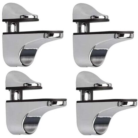 Verstellbare Glasregalhalterung, 4er-Pack Glasregalträger, Wandmontage-Glasklemme, Glasregalhalterung für Glasregale