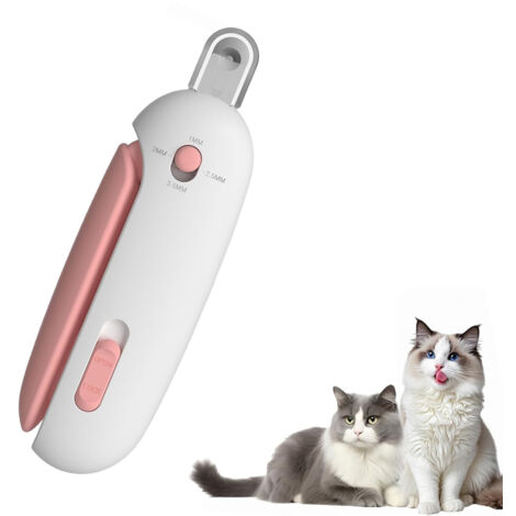 Verstellbare Katzenkrallenschere, runde Krallenschere mit Staubfach, sicheres Pflegewerkzeug (rosa)