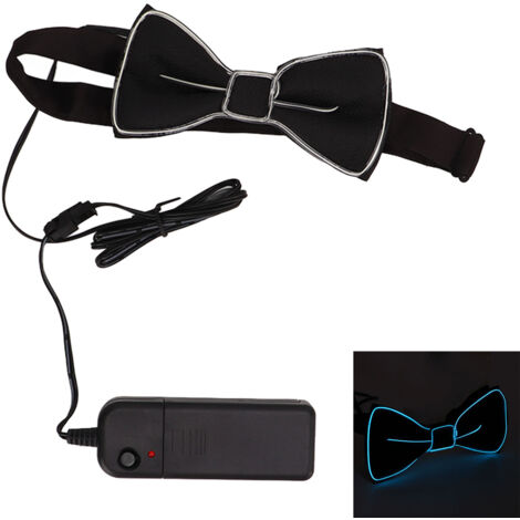 Verstellbare LED-Fliege aus Polyester und Kupferdraht, glänzend für Partys, Clubs und Festivals – Blau