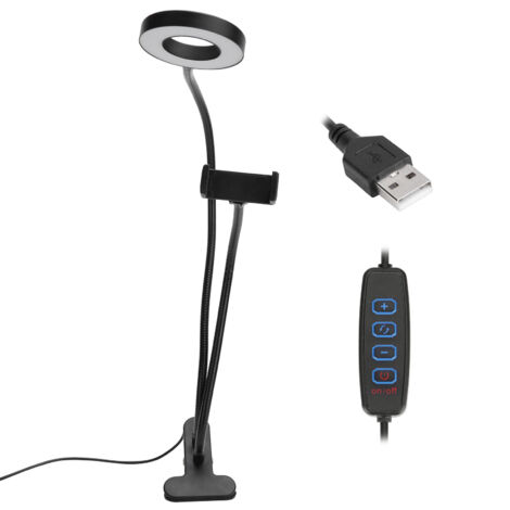 Verstellbare LED-Schreibtischlampe mit integriertem Ständer für Streaming und Videokonferenzen