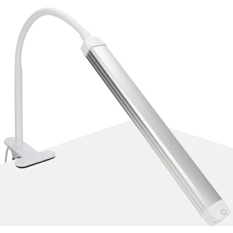 Verstellbare LED-Schreibtischlampe zum Anklemmen, tragbare USB-Leuchte für Maniküre, Tattoos und Make-up, silberfarben