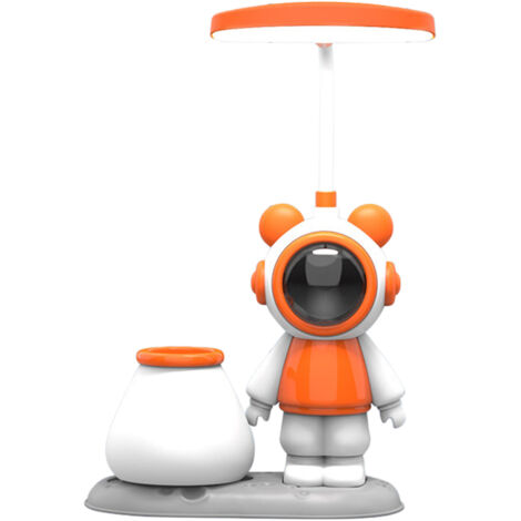 Verstellbare LED-Stehlampe für Kinder – Dekoratives Leuchtspielzeug – PP – Blau, Orange, Grün – 13,9 x 7,2 x 26,8 cm – 190 g – USB-Ladefunktion – 400 mAh