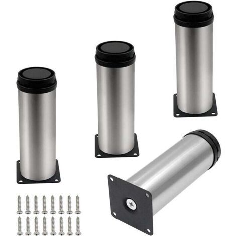 Verstellbare Möbelbeine, 15 cm, Metallbeine für Tisch, Stuhl, Schrank, Bett, mit Schrauben, 4 Stück