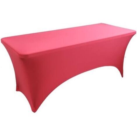 Verstellbare rechteckige Stretch-Tischdecke, Spandex-Partytischdecke für Cocktailpartys, Geburtstage, Hochzeiten und Veranstaltungen, faltbare Tischdecke, waschbar und knitterfrei (Rot, 183 x 76 x 76 