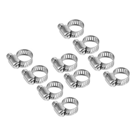 Verstellbare Schlauchschellen aus Edelstahl – 10er-Packung, für Kraftstoffschläuche mit 9,5–12,7 mm Durchmesser