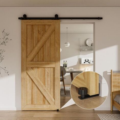 Verstellbare schwarze Bodenführung, untere Führung für Schiebetüren aus Holz, Wand-/Türführung