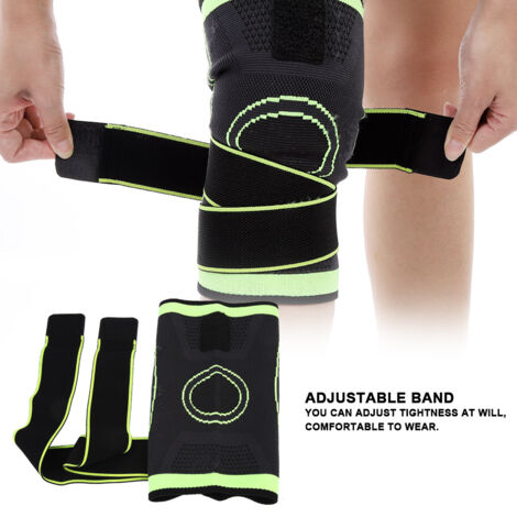 Verstellbare Sport-Kniebandage für Indoor- und Outdoor-Aktivitäten – Grüner Schutz